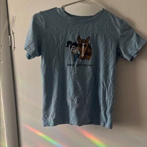 Life Is Good Kids Light Blue Horse Graphic Tee